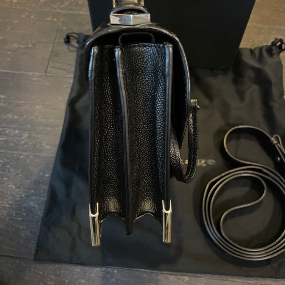 Mackage Black Rubie mini leather arrow clasped crossbody/handbag with box - Picture 8 of 16